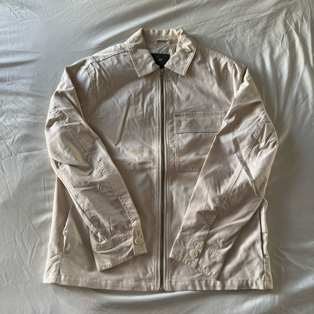 H&M Twill Shirt Jacket Light Beige